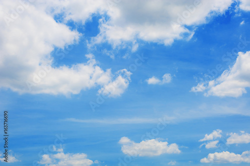 Cloudy blue sky.