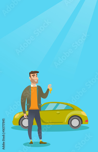 Man holding keys to his new car. © Visual Generation
