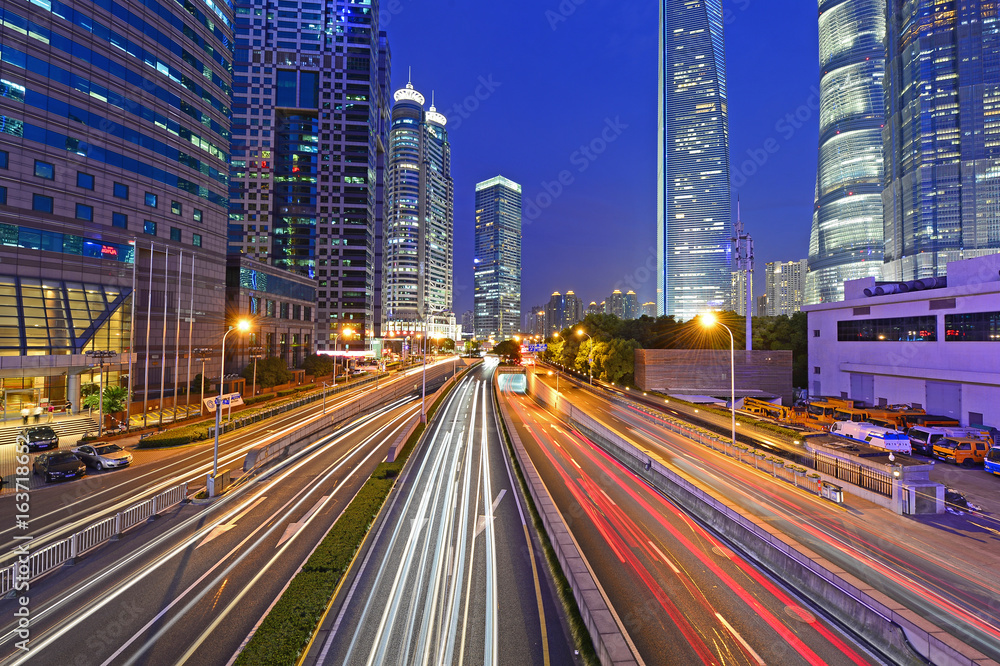 Fototapeta premium Shanghai world financial center skyscrapers