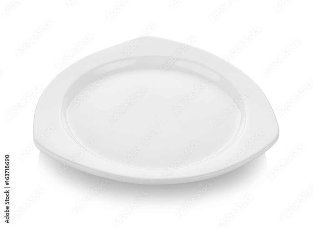 Beautiful shape ceramic plate on white background Beautiful shape ceramic plate on white background
