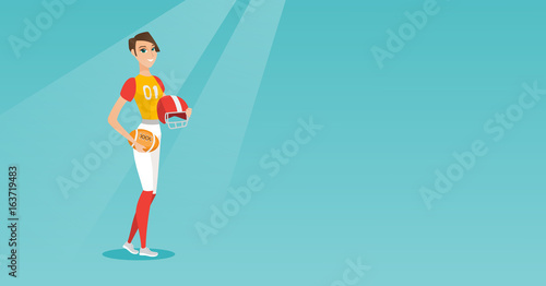 Young caucasian female rugby player.