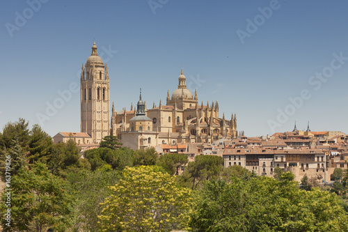 The Cathedral of Segovia overlooking the city 
