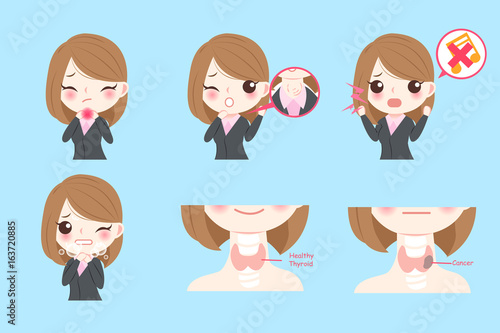 businesswoman with thyroid cancer