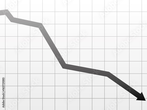 Falling down business graph.