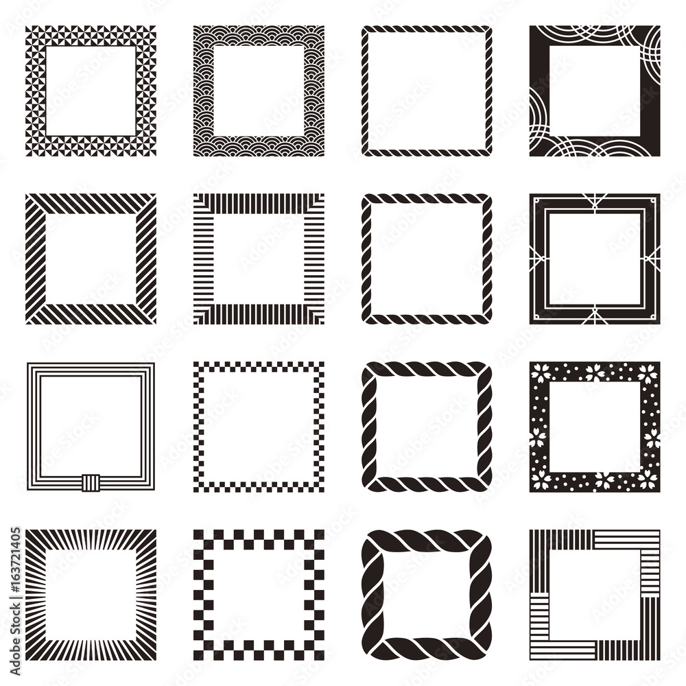 しめ縄 市松 和柄 正方形の飾り罫 Stock Vector Adobe Stock しめ縄 市松 和柄 正方形の飾り罫 Stock Vector Adobe Stock