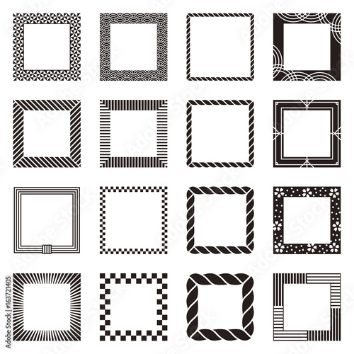 しめ縄 市松 和柄 正方形の飾り罫 Stock Vector Adobe Stock