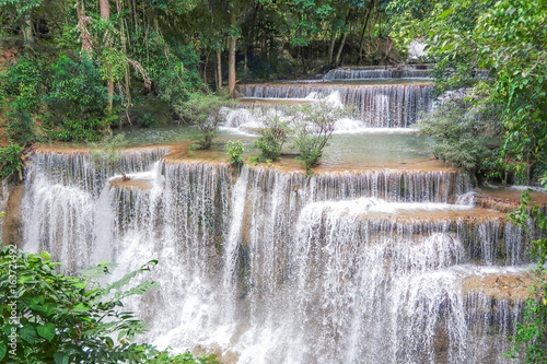 Huay Mae khamin waterfall in National Park Srinakarin  Kanchanaburi  western of Thailand