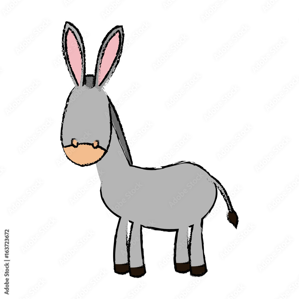 Naklejka premium cute donkey cute