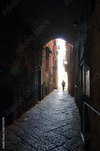 Old alley in the center of Naples