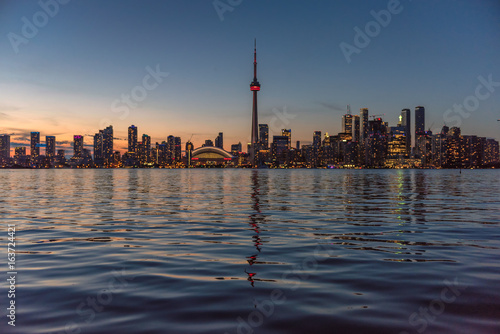 Toronto city skyline at sunset, Ontario, Canada