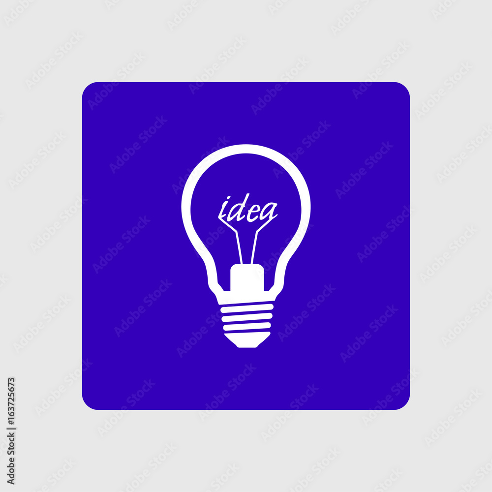 Light lamp sign icon. Idea symbol. Flat design style. Light lamp sign icon. Idea symbol. Flat design style.