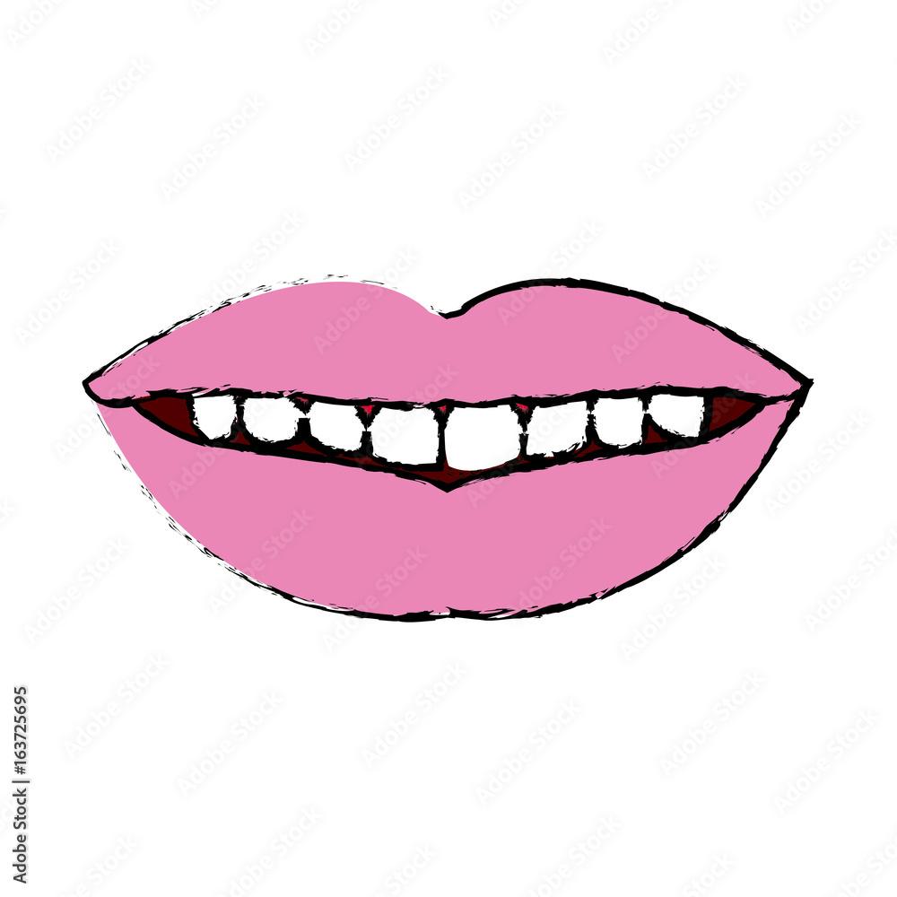 Fototapeta premium female mouth lips teeth smile