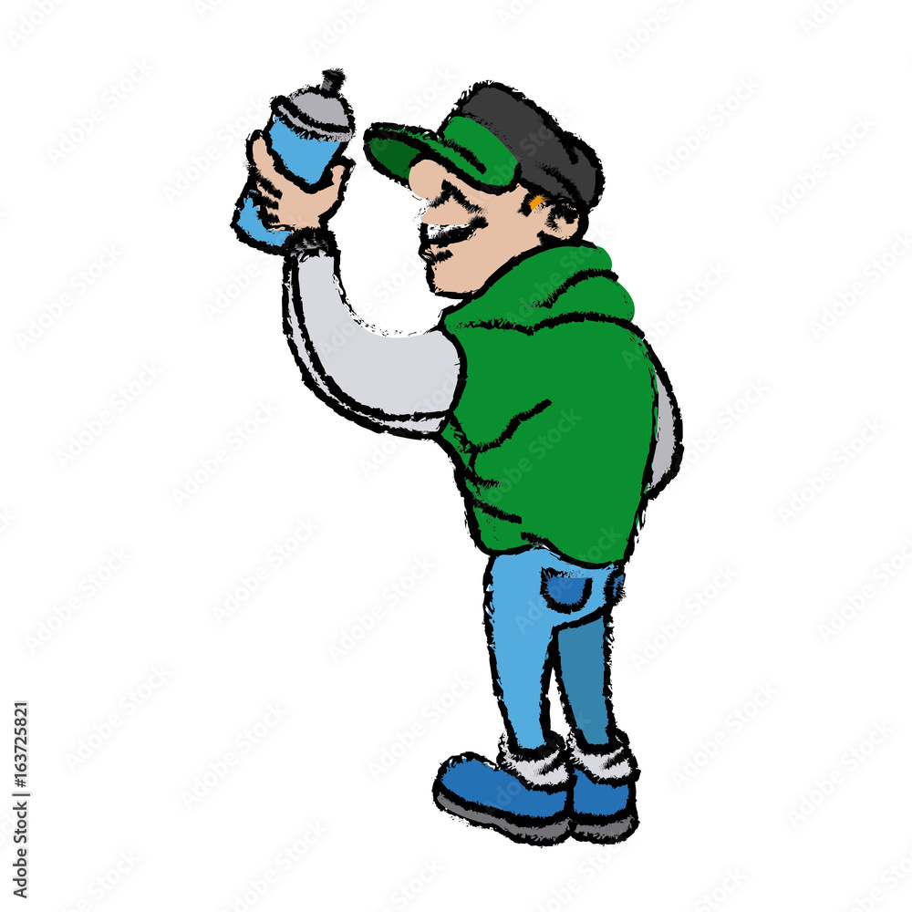 Graffiti Characters Holding Spray Cans