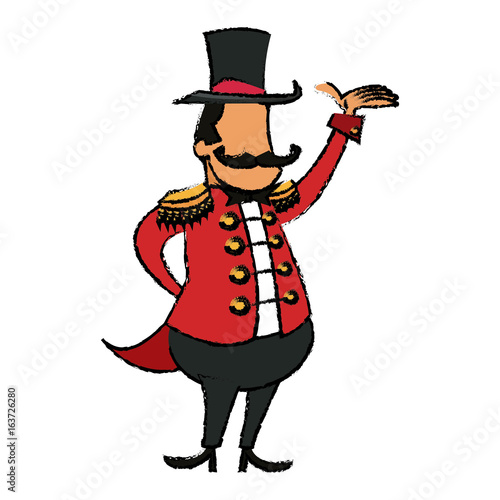 cartoon host man circus festival