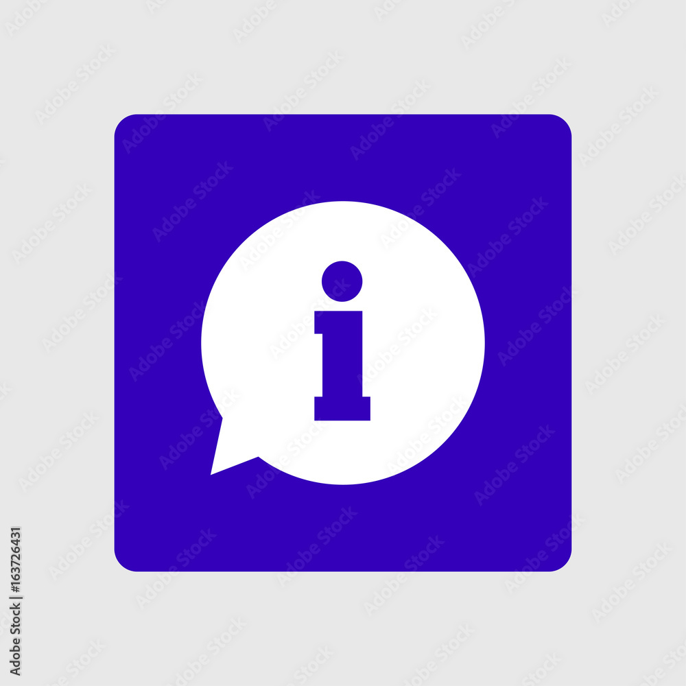 Info speech bubble symbol. Flat design style. Info speech bubble symbol. Flat design style.