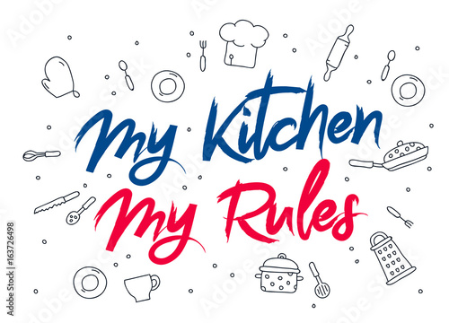 Tela Inscription My kitchen - my rules