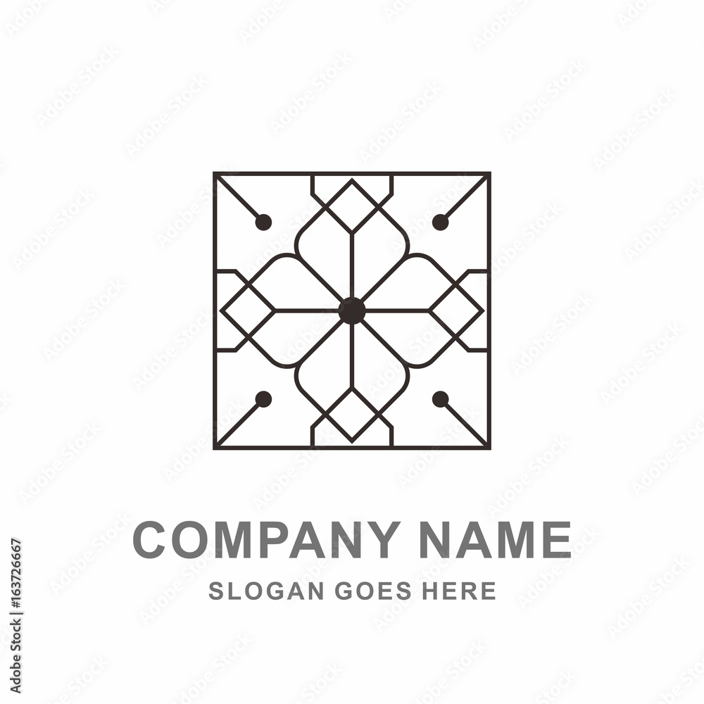 Geometric Square Cross Pattern Flowers Morocco Interior Motif Decoration Business Company Stock Vector Logo Design Template Geometric Square Cross Pattern Flowers Morocco Interior Motif Decoration Business Company Stock Vector Logo Design Template