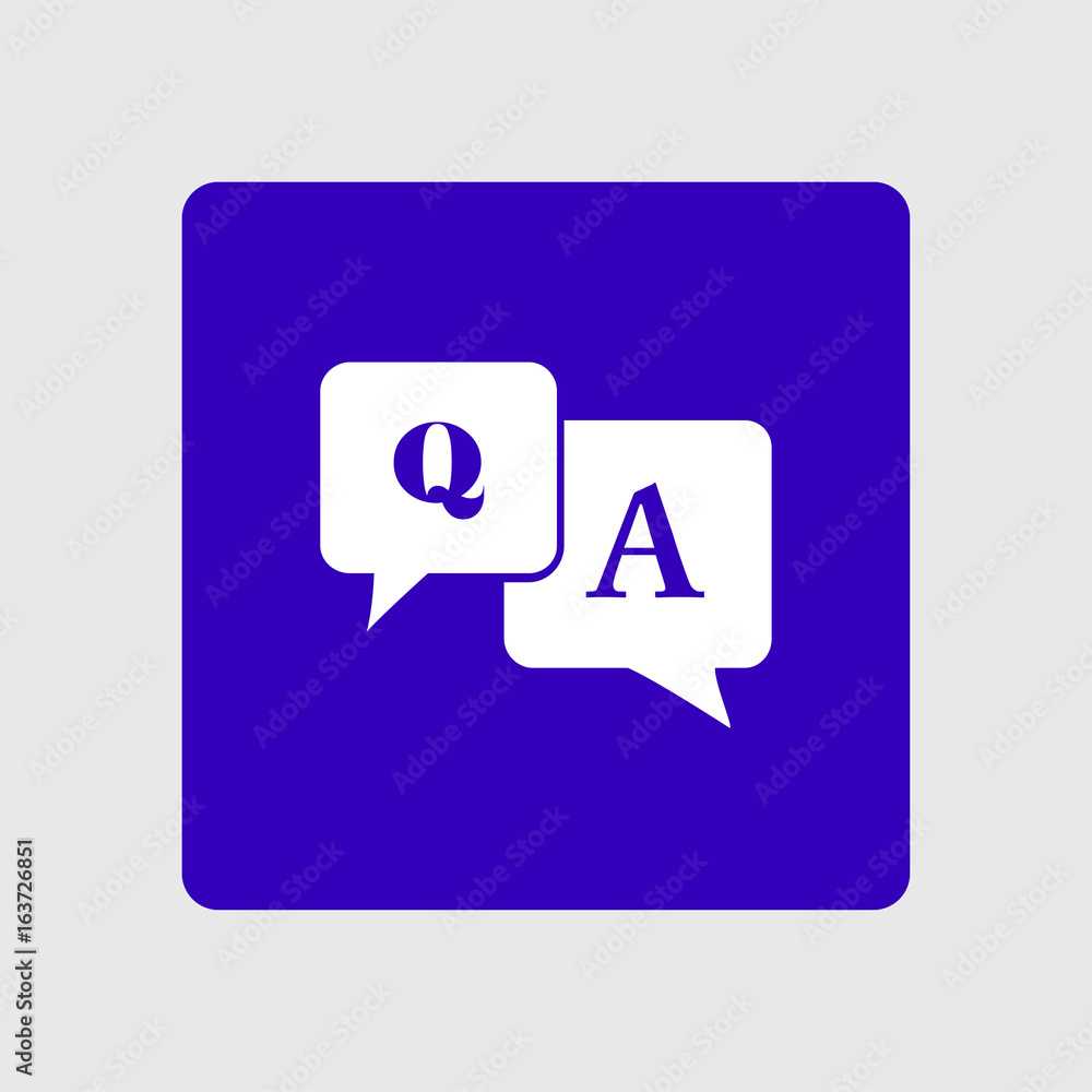 Q&A sign symbol. Speech bubbles with question and answer. Q&A sign symbol. Speech bubbles with question and answer.