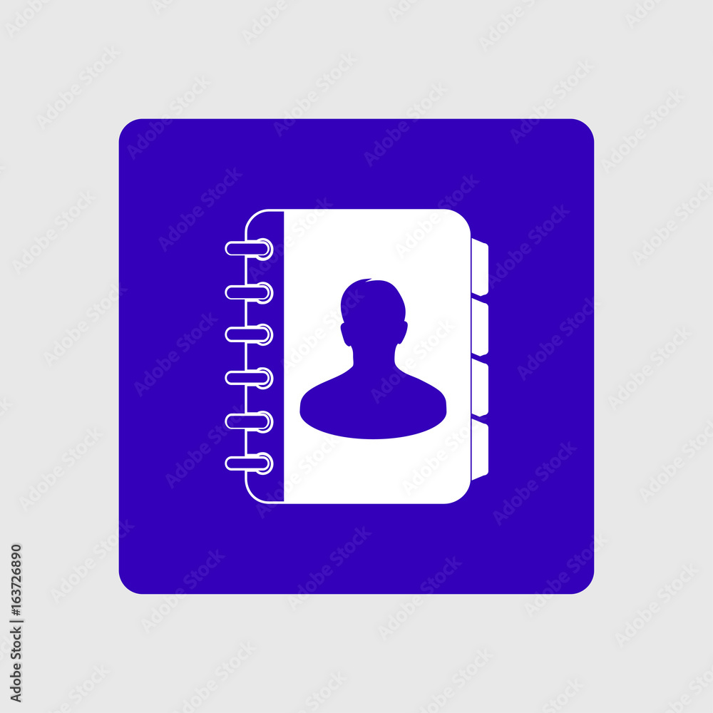 Address book icon vector. Flat design style. Address book icon vector. Flat design style.