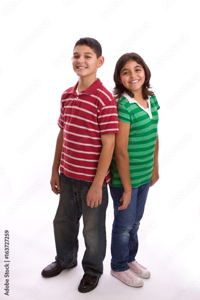 Happy brother and sister smiling. Happy brother and sister smiling.