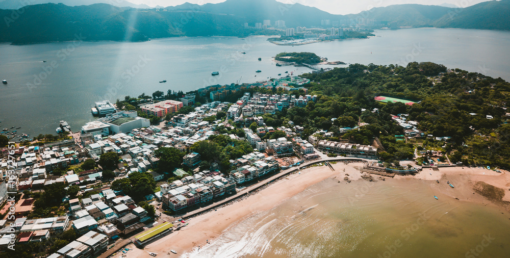Obraz premium Aerial view of Peng Chau Island, Hong Kong
