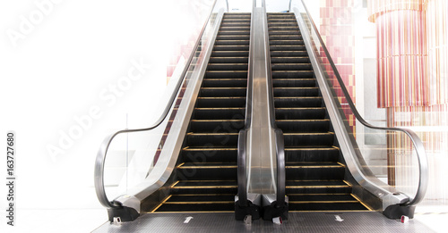 Empty escalator in department store