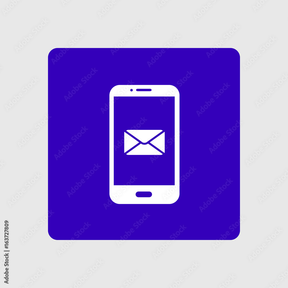 Smartphone email or sms icon. Mobile mail sign symbol. Smartphone email or sms icon. Mobile mail sign symbol.