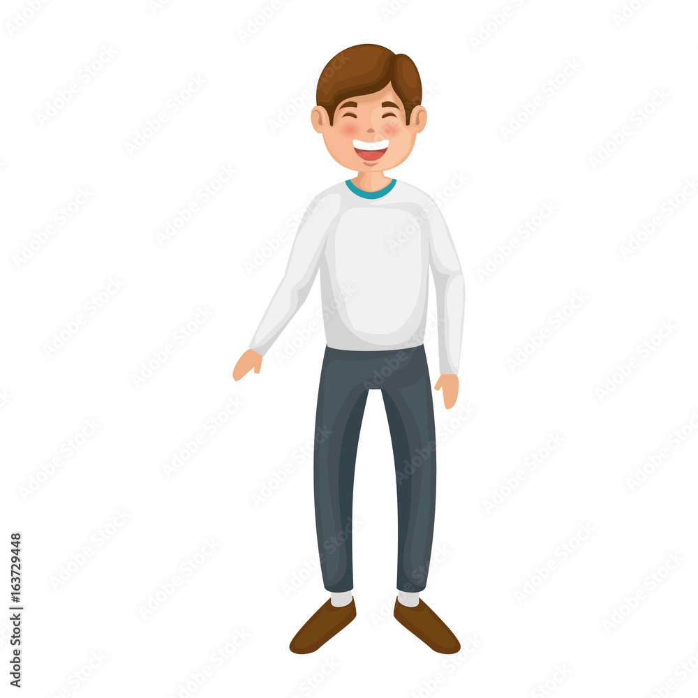 cartoon man wearing casual clothes icon over white background colorful design vector illustration cartoon man wearing casual clothes icon over white background colorful design vector illustration