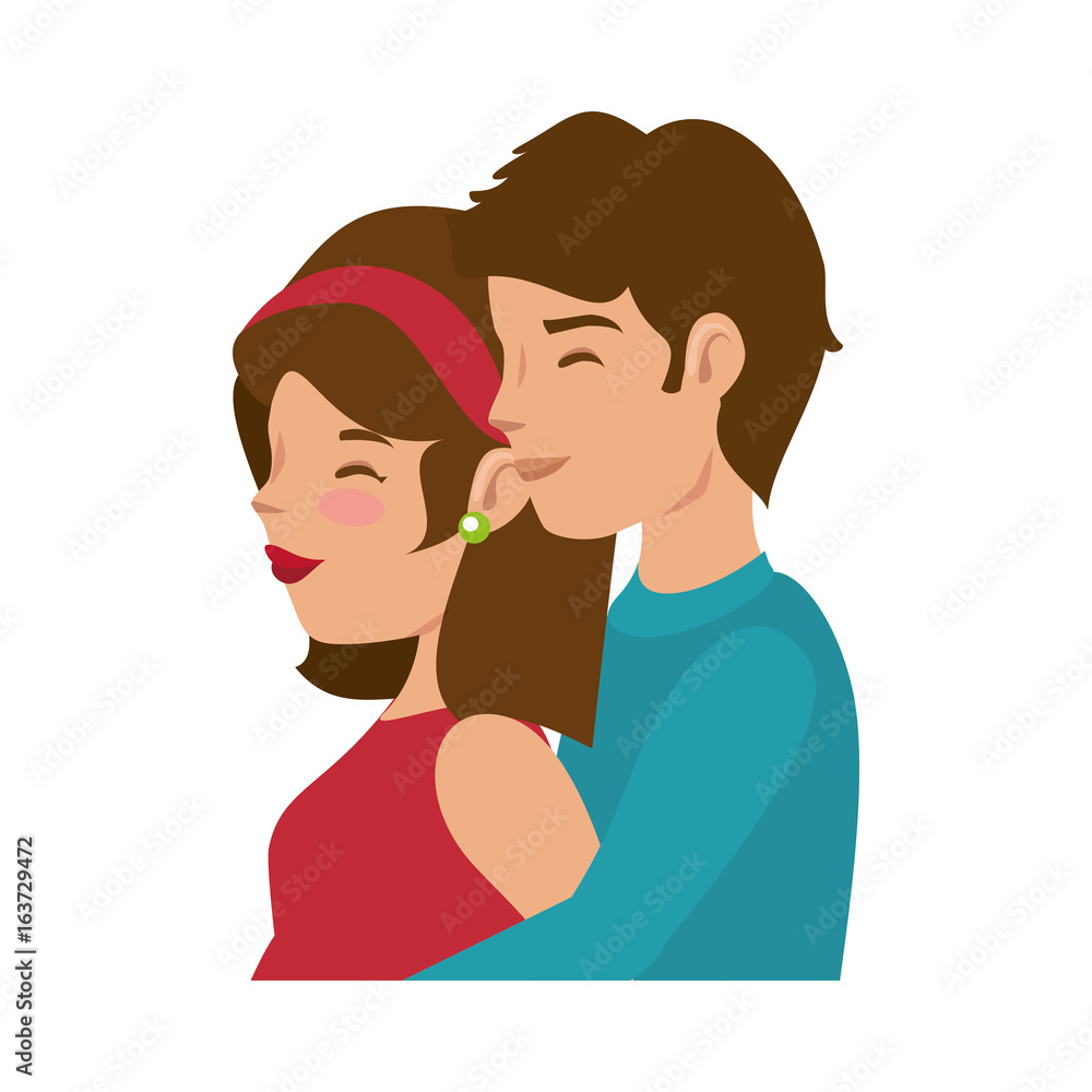 couple in love icon over white background vector illustration