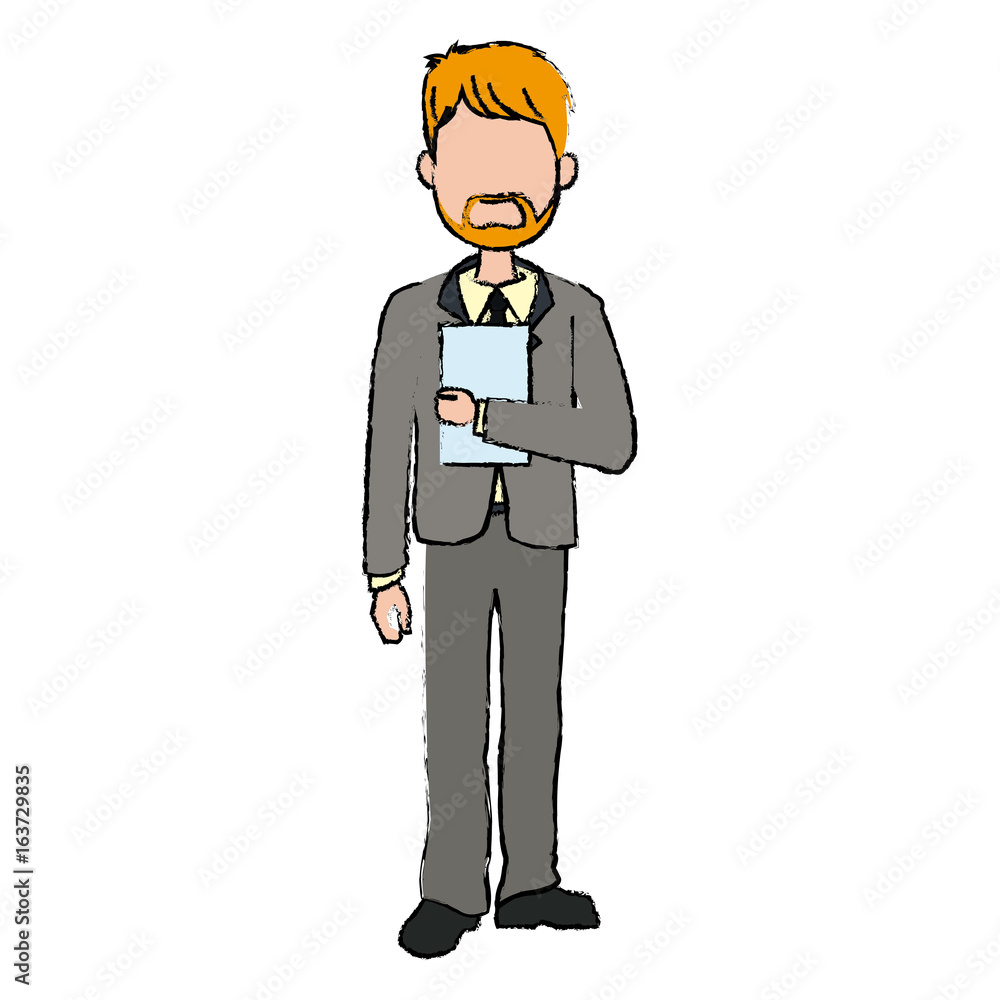 business man cartoon standing people employee business man cartoon standing people employee