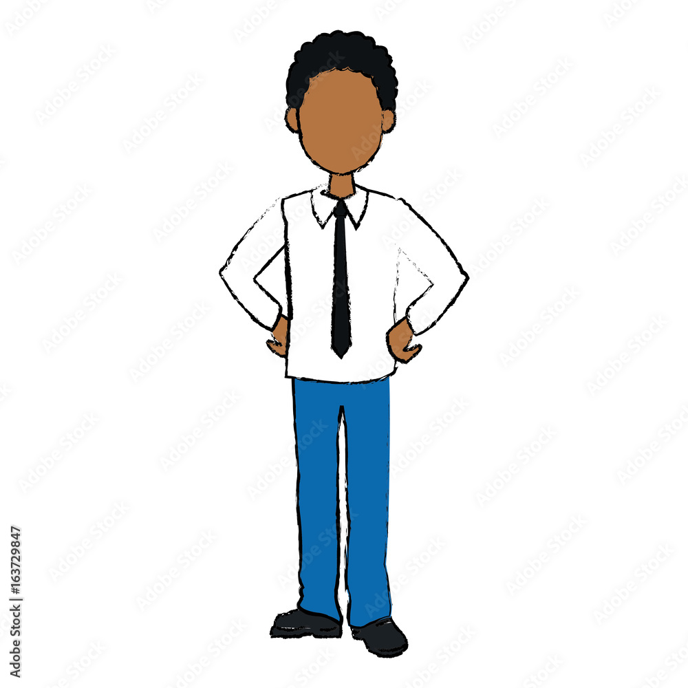 business man cartoon standing people employee business man cartoon standing people employee