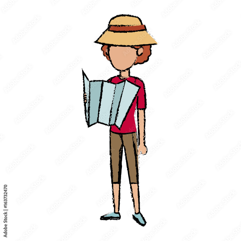 portrait girl traveler vacation tourism design