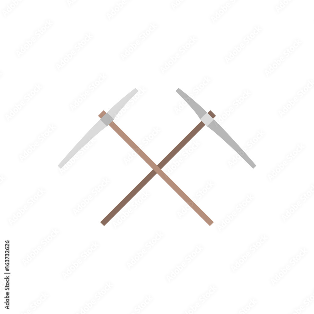 pickaxe icon, flat design vector pickaxe icon, flat design vector