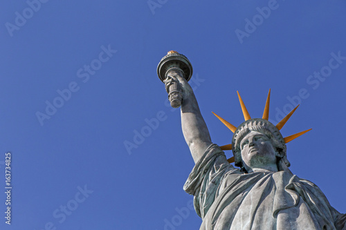 detail of Statue of Liberty on the Île aux Cygnes in Paris photo