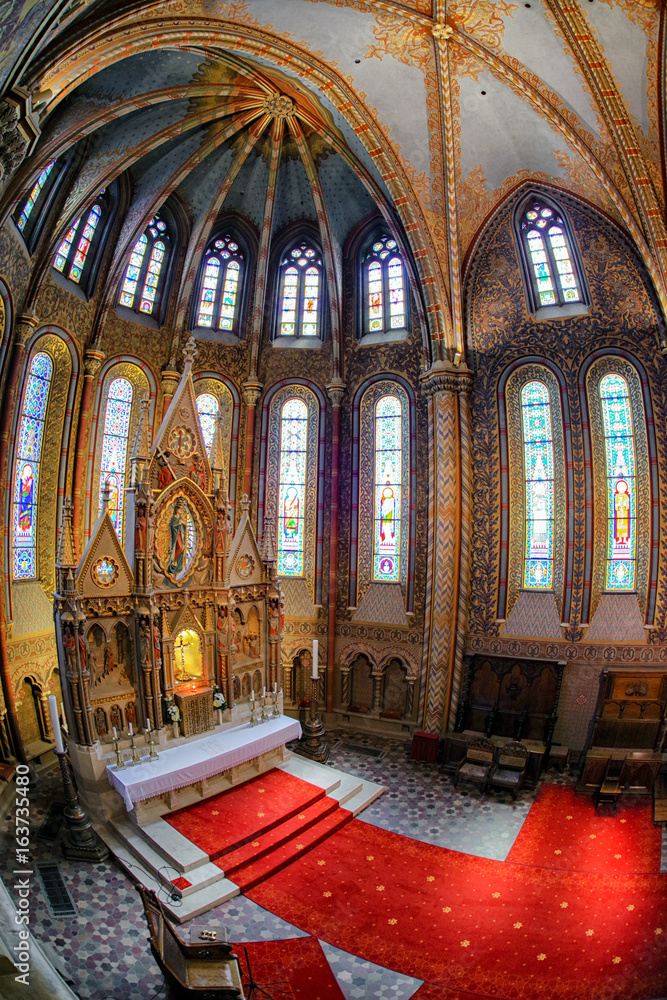 Obraz premium Interior of Matthias church in Budapest, Hungary