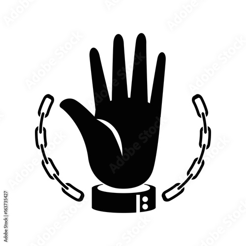 Chain of slavery icon vector illustration graphic design