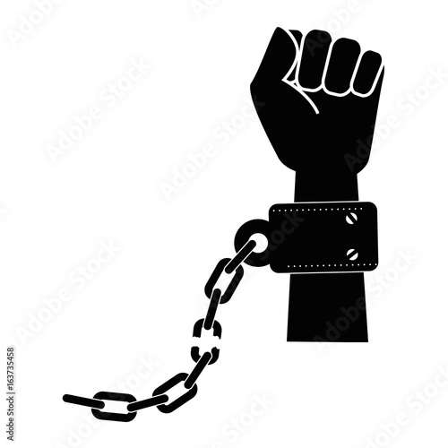 Chain of slavery icon vector illustration graphic design