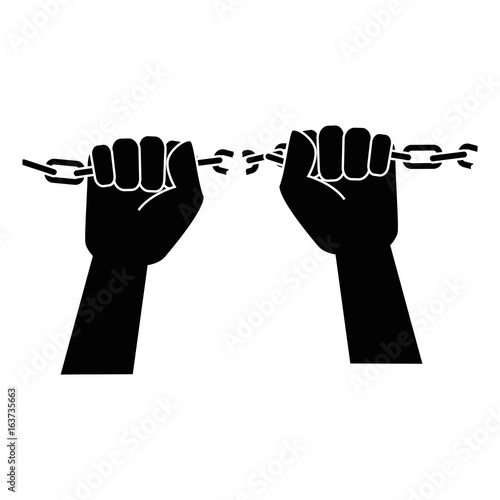 Chain of slavery icon vector illustration graphic design