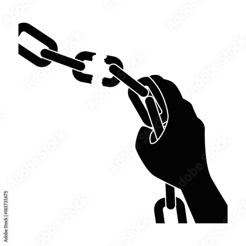 Chain of slavery icon vector illustration graphic design