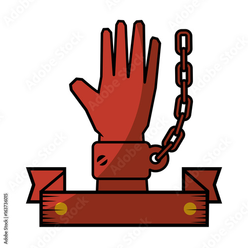 Chain of slavery icon vector illustration graphic design