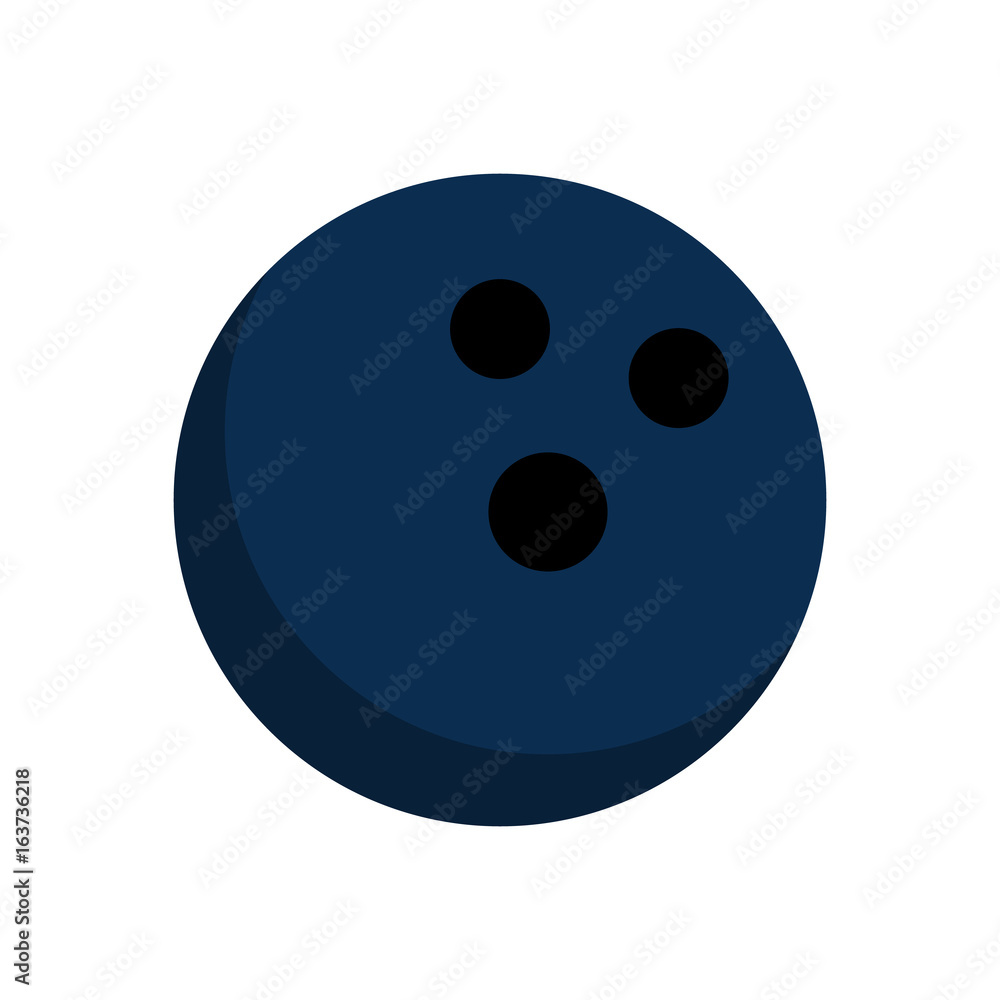 Obraz premium Dark Blue Bowling Ball Vector Icon Isolated