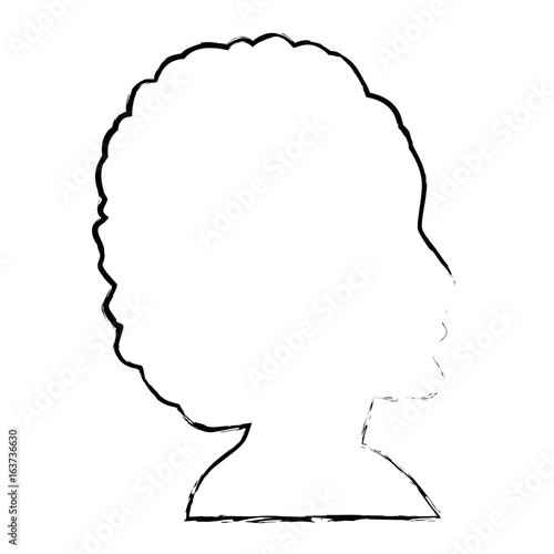 silhouette of womans head icon over white background vector illustration