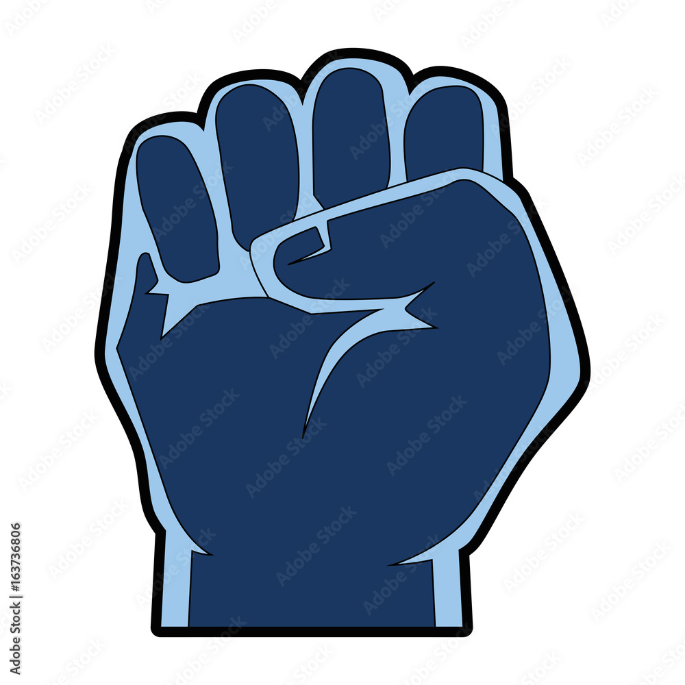 Hand with clenched fist icon over white background vector illustration Hand with clenched fist icon over white background vector illustration