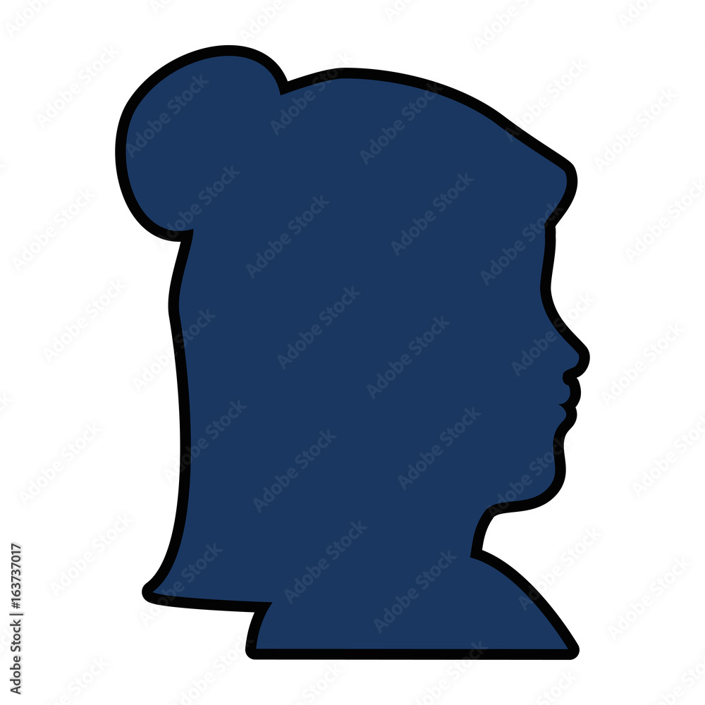 silhouette of womans head icon over white background vector illustration
