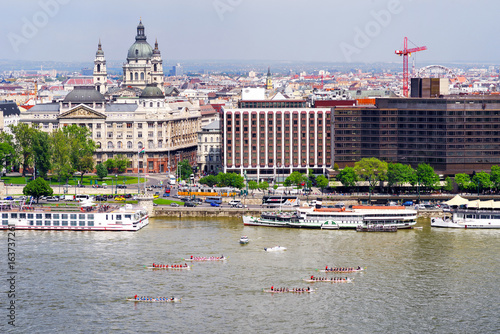 Photography Boat race on Danube in Budapest