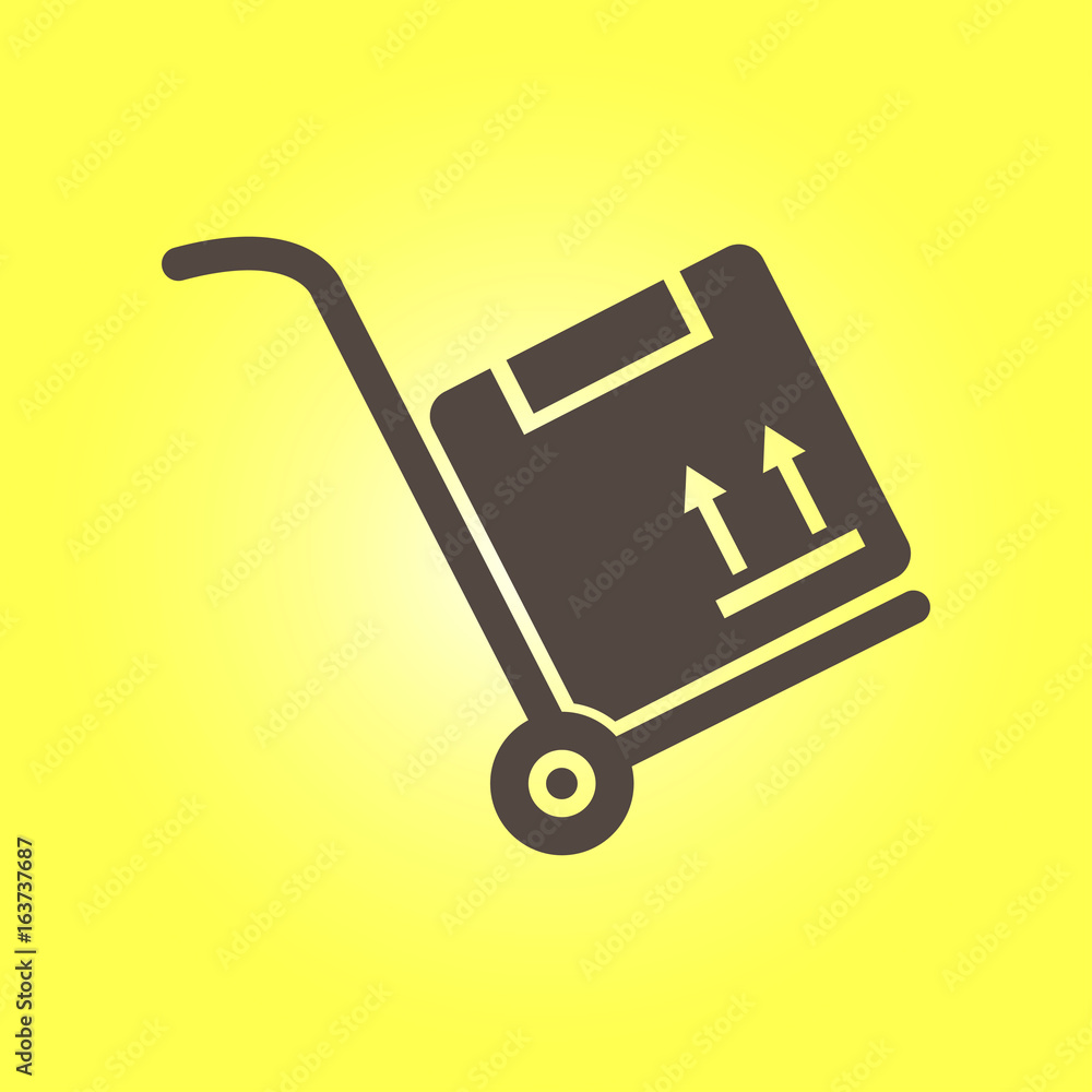 Truck with boxes icon. Hand truck sign symbol. Truck with boxes icon. Hand truck sign symbol.
