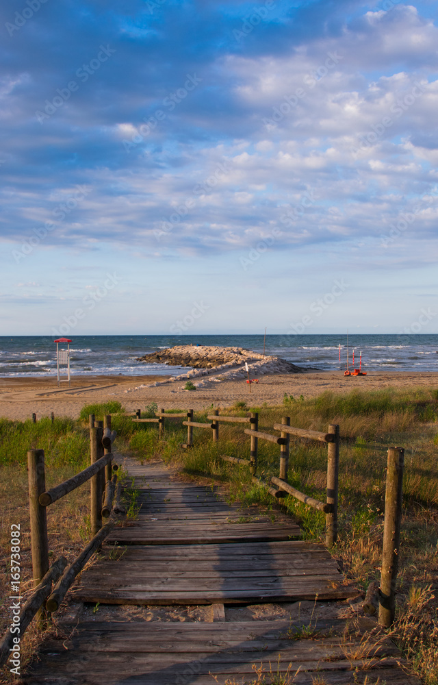 Beach of Cavallino, Italy.. Town in the Motropolinan City of Venice