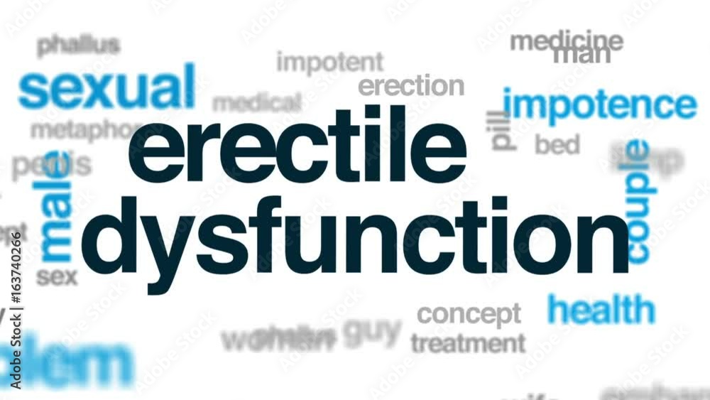 Erectile dysfunction animated word cloud, text design animation. Erectile dysfunction animated word cloud, text design animation.