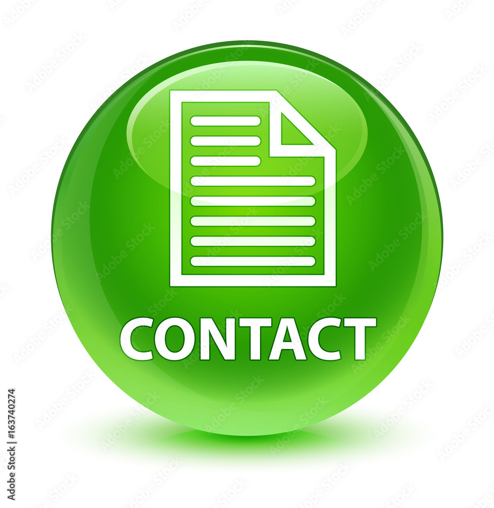 Contact (page icon) glassy green round button Contact (page icon) glassy green round button