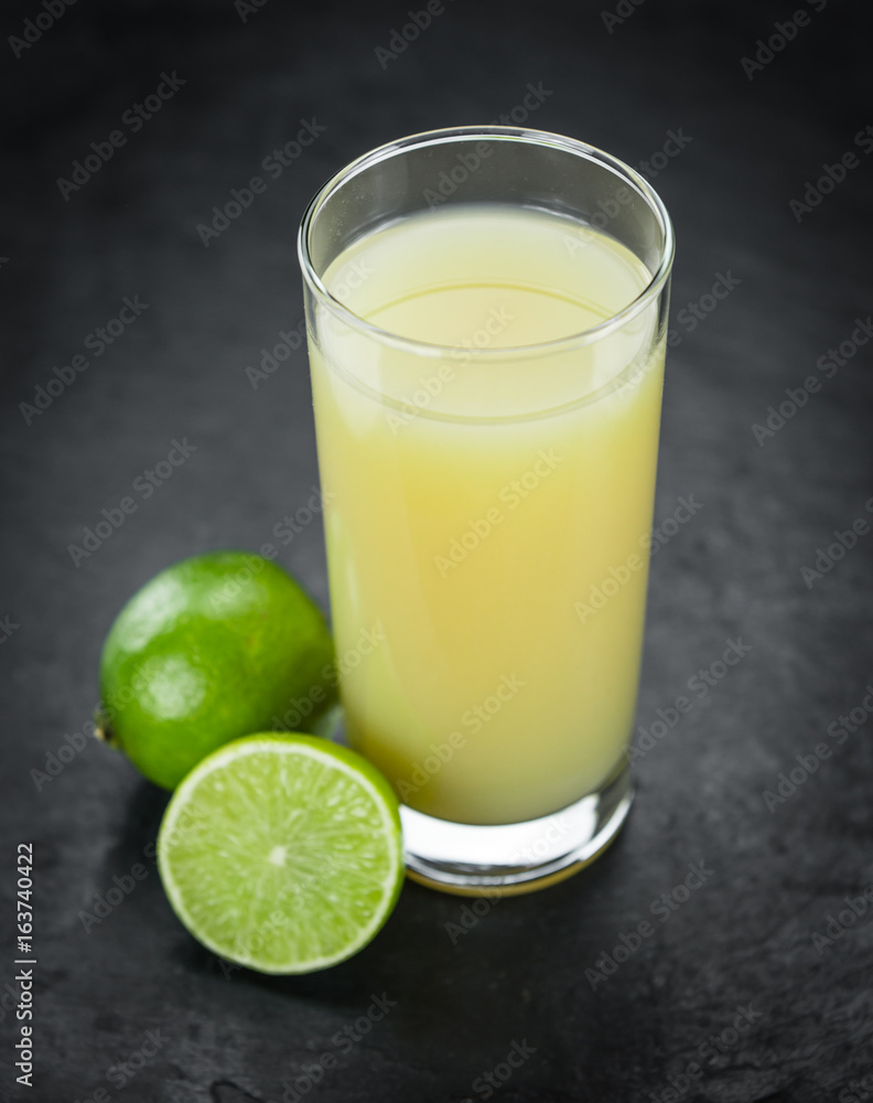 Lime Juice on a slate slab (selective focus)